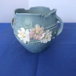 VINTAGE Roseville Pottery Cosmos Blue 1939 Jardiniere 649-3 Foil Label - Picture 1 of 6