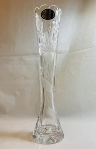Arnstadt Kristall Germany 24% Lead Crystal Vase Etched Floral Cut Glass with Box - Picture 1 of 19