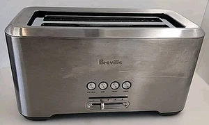 Breville Toaster 4-Slice Brushed Stainless Steel Bit More Silver BTA730XL - Picture 1 of 9