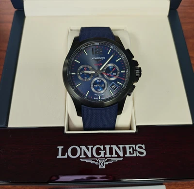 LONGINES CONQUEST VHP CRONOGRAPH WATCH L37172969 NEAR MINT BEAUTIFUL CONDITION - Image 1 of 4