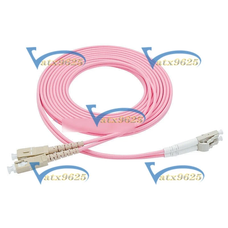 1M Duplex OM4 Multimode 3.0mm LC UPC to SC UPC Fiber Optic Patch Cord Cable - Image 1 of 1