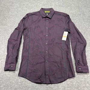 Camisa INC International Concepts para hombre pequeña abotonada púrpura floral - Imagen 1 de 20