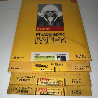 Vintage Kodak Polycontrast Panalure F New, N+G Open Photo Paper 8x10” ~75 Sheet - Image 1 of 4