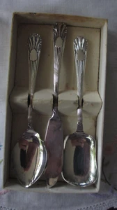 Vintage Silver Plated Sugar, Jam Spoons & Knife set made in England,boxed - Picture 1 of 5