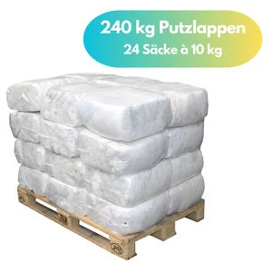 Putzlappen Trikot weiß Baumwolle Werkstatt Industrie 24x10 kg Palette mit 240 kg - Bild 1 von 5