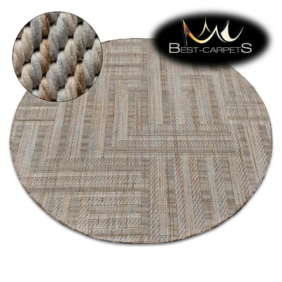 MODERN original SISAL RUG NATURE Maze Circle beige BOHO hard-wearing EASY CLEAN - Image 1 of 4