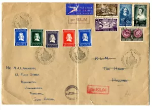 South Africa to Holland “Van Riebeeck” 1952 KLM cacheted return flight cover - Picture 1 of 1