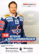 2018-19 EHC Kloten Flyers Hockey Steve Kellenberger Post Card Trading Card Swiss
