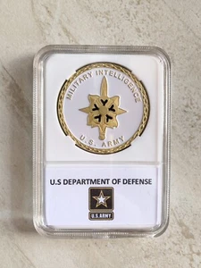 US Army MILITARY INTELLIGENCE Challenge Coin With Case - Picture 1 of 2