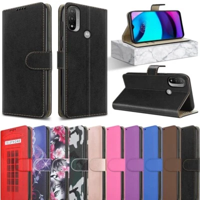 PIXFAB For Motorola Moto E32 E20 E30 E40 Case, Leather Wallet Flip Stand Phone Cover