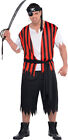 Ahoy Matey Pirate Costume Men's Plus Suit Yourself Red Black  48-52