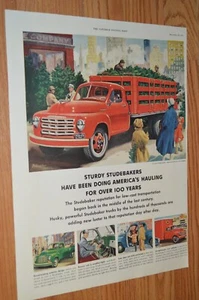 1953 STUDEBAKER PICKUP / STAKE TRUCK ORIGINAL LARGE VINTAGE ADVERTISEMENT AD 53 - Picture 1 of 1