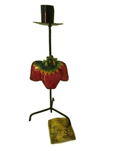 PORTAVELAS ARTESANAL ESCULTURA METAL-TEMA FRESA-NUEVO CON ETIQUETAS-PRODUCTOS DE AVENTURA - Imagen 1 de 5