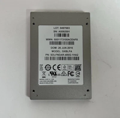 SanDisk CloudSpeed Eco 2.5" SDLFNDAR-480G-1HA2 480GB SATA III Enterprise SSD - Image 1 of 2