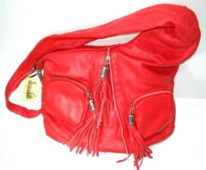 Vera Pelle ALICE&D Italian Crossbody Leather Women's Large Handbag Red $365,NWT - Picture 1 of 12