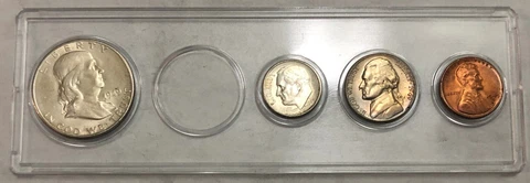 Original BU 1949-S 4-coin Uncirculated Set in Whitman display holder. #kL Cover