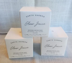 Earth Harbor Glow Juice Refining Enzyme Mask 2oz 60ml Set / 3 Boxes New See Pics - Picture 1 of 5