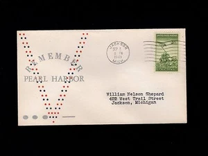 WWII Patriotic Remember Pearl Harbor VJ DAY Jackson MI Sep 2 1945 Cover 5o - Picture 1 of 1