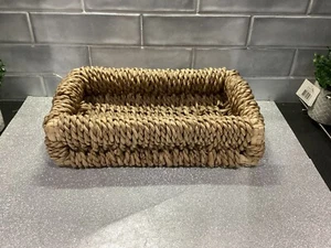 Vintage Chunky  Wicker/Rope  Storage Basket - Picture 1 of 7