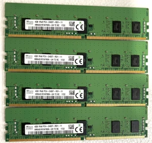 SK Hynix 16GB DDR4 Kit 4 x 4GB RDIMM PC4-2400T Server Memory HMA451R7AFR8N-UH - Picture 1 of 6