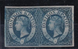 Greece 1859 Ionian Islands British rule ½ d. blue pair used - Picture 1 of 1