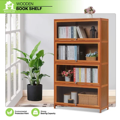 32"Bambu Flip-Up [PORTAS DE ACRÍLICO] 4 Camadas Estante Brinquedos Figuras Gabinete de Exibição - Imagem 1 de 4