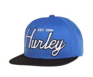 Hurley Snap Back In Time Blue Wool Blend Snapback Trucker Hat Ball Cap New NWT - Picture 1 of 3