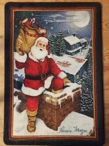 Christmas Area Rug- Milliken Up on the Housetop, Santa & chimney Rug- 2'8"x3'10" - Picture 1 of 4