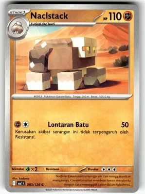 Pokemon Indonesian Mega Evolution Card 083/126 Naclstack - Image 1 of 4