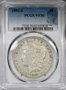 1892-S Morgan Dollar PCGS VF30 KEY DATE $1 Circulated - Picture 1 of 4