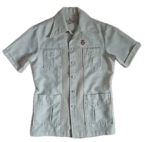 Vintage Iolani Executive Hawaiian Shirt Size Medium Button Up Made In USA - Picture 1 of 3