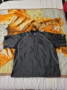 Mizuno Mens Windlite Rain Top Short Sleeves Black Vented Size Large - Picture 1 of 9