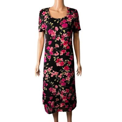 Vestido midi floral de gasa SL Fashions 10 vintage romántico retro hadas Y2K Foto 1 de 3