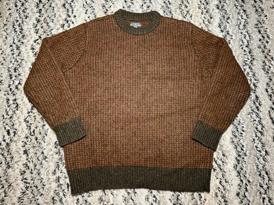 LL BEAN Signature Mens Wool Sweater Birdseye Chunky Knit Crew Neck Red Sz XL - Image 1 of 3