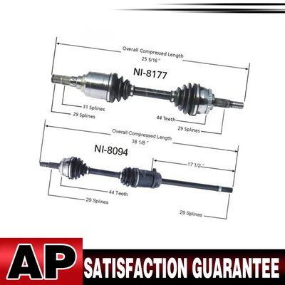Eje delantero TrakMotive 2 CV para Nissan Máxima 2000-2001 Infiniti I30 2001 Foto 1 de 4