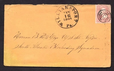 US 1864 CIVIL WAR COVER ADDRESSED TO THE SOUTH ATLANTIC BLOCKADE - Image 1 of 2