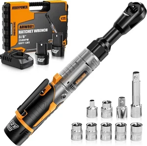 3/8" Cordless Ratchet Wrench Set, 60Ft-Lbs(80N.M) Electric Ratchet, 12V Extended - Picture 1 of 5