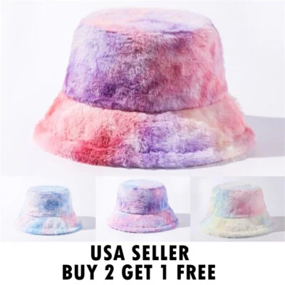 Boné de pescador masculino feminino pele sintética tie-dye chapéu balde - Imagem 1 de 4