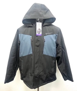 Men's Thermo Softshell Tricot Backing Snow Jacket Black/Deep Charcoal Size XXL - Picture 1 of 4