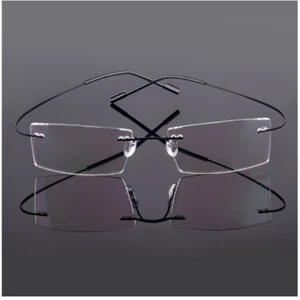 Beta-Ti Designer Brand Style Flexible Memory Rimless Eyeglasses Frame Glasses - Picture 1 of 14