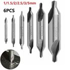 6pcs Center Drill Bits 60 Degree Countersink Double End Drilling Silver