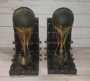 Vintage *RARE* Bookends Hot Air Balloons - Steampunk - Picture 1 of 11