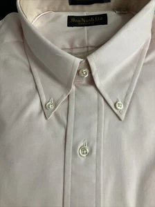 Don Nash Men's Boutique Long-Sleeved Pinpoint Oxford Pink Dress Shirt 15 1/2 -33 - Picture 1 of 9