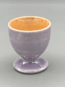 Vintage Porcelain Iridescent Lusterware Lavender egg cup orange interior -E-50 - Picture 1 of 3