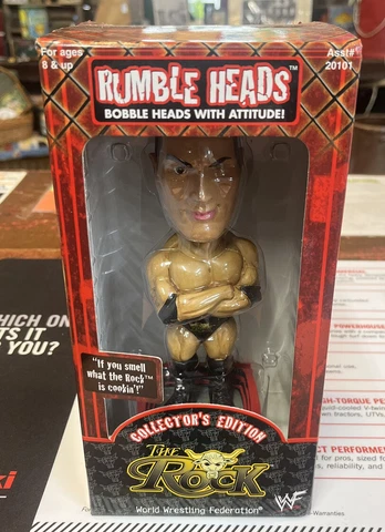 WWF Rumble Heads The Rock Dwayne Johnson Bobble Head Collector's Edition Cover