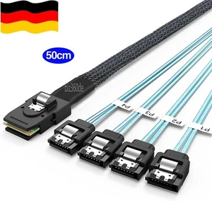 Mini SAS Anschlusskabel SFF-8087 Host Controller to 4 SATA Target Backplane 50cm - Bild 1 von 12
