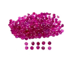 Natural Ruby Round Cut Loose Gemstone Lot 40 Pcs 1.30 MM - Picture 1 of 5