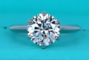 $59,000 Tiffany Co Platinum 2.36ct I VS1 Round Diamond Solitaire Engagement Ring