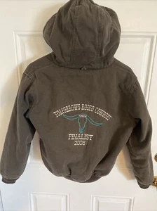 Walls Blizzard Pruf Brown Rodeo Cowboys  Finalist Emb  Child Coat  Size 12/14 - Picture 1 of 7