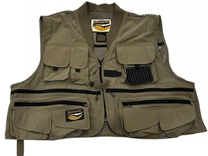 Browning Fly Fishing Tackle Vest Men's Tan Khaki Size Large Pockets - Picture 1 of 18